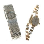 Lady's Rotary 9ct gold bracelet watch and another. (2).