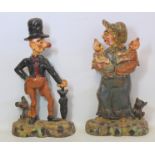 Pair of cast metal doorstops depicting Ally and Mrs Sloper, with polychrome painted decoration, each