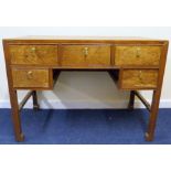 Chinese walnut dressing table/desk fitted with five drawers height 79cm, width 110cm and depth 57cm.