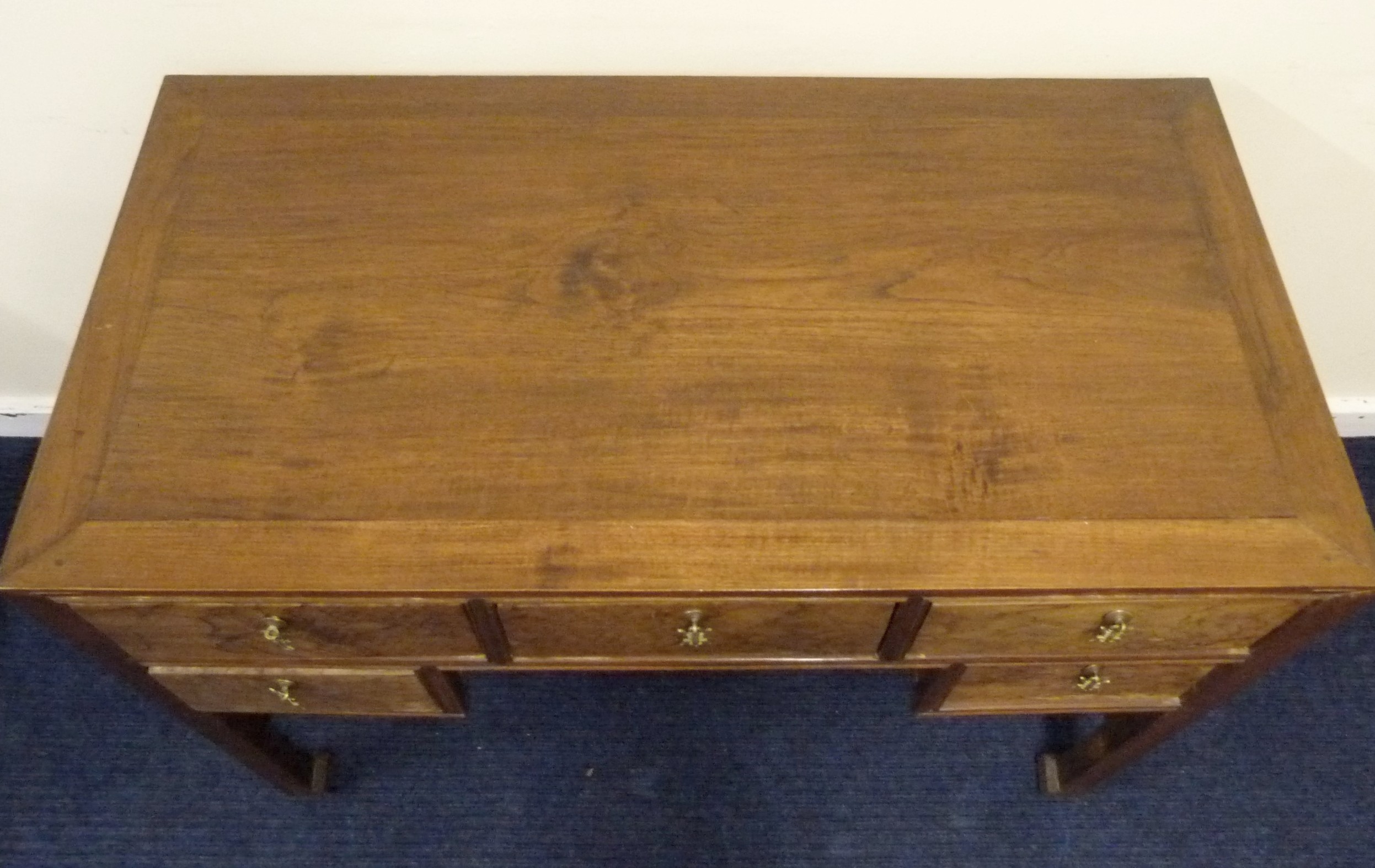 Chinese walnut dressing table/desk fitted with five drawers height 79cm, width 110cm and depth 57cm. - Image 2 of 6