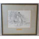 GEORGE DENHOLM ARMOUR (1864-1949)."Yoi - in there!" - a hunting scene.Pencil.21cm x 26.5cm.Signed,