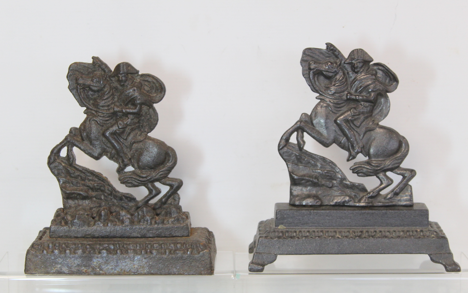 Two Victorian cast metal chimney ornaments depicting Napoleon crossing the Alps on horseback and two - Image 2 of 4