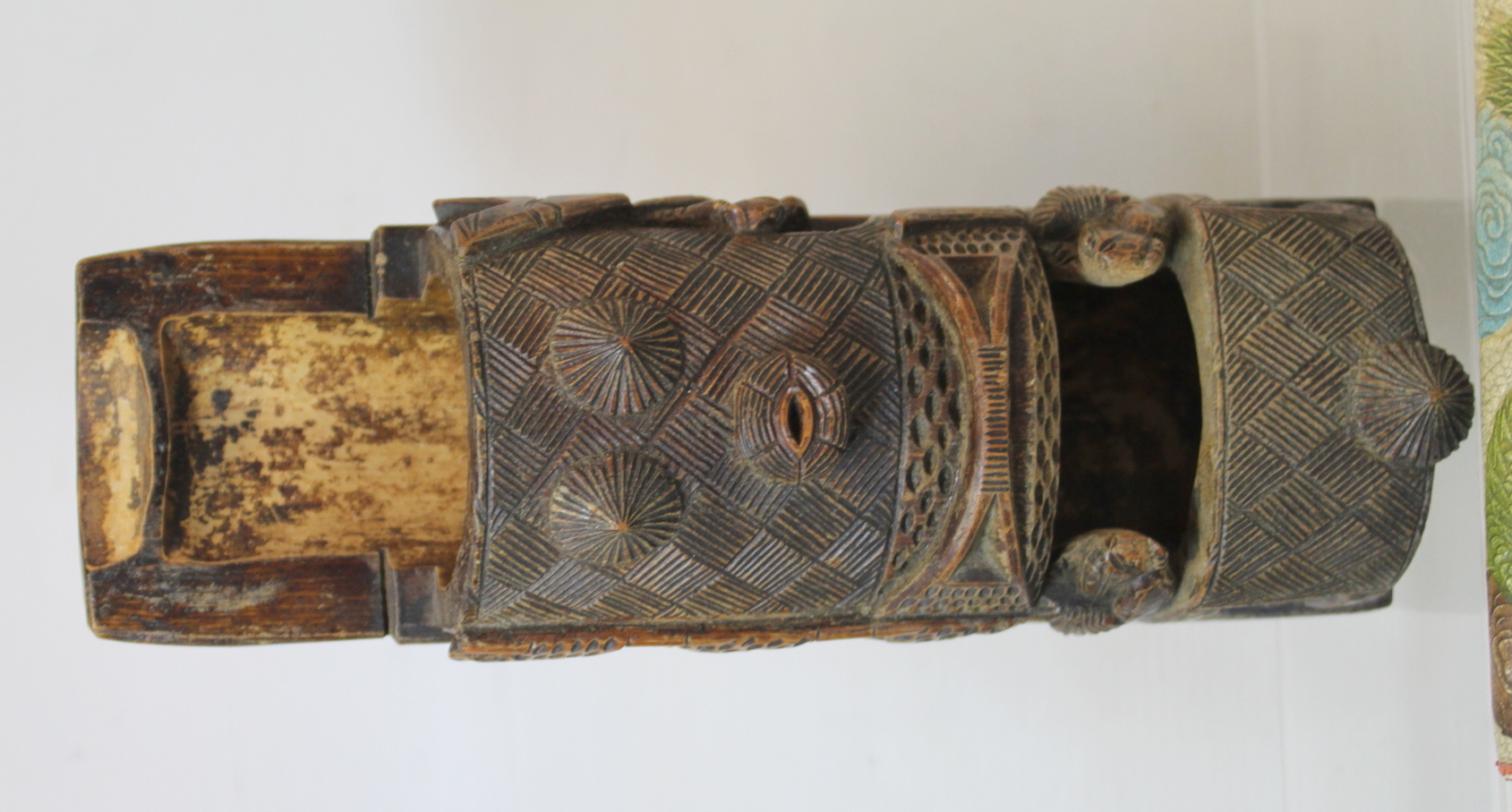 Small collection of Eastern and Oriental items, comprising: carved bamboo Chinese river boat or - Image 4 of 13