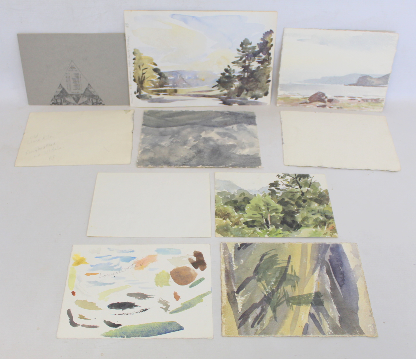 ROBERT FORRESTER (1913-1988).Cumbrian landscapes - 10 (some with additional scenes verso). - Image 2 of 2