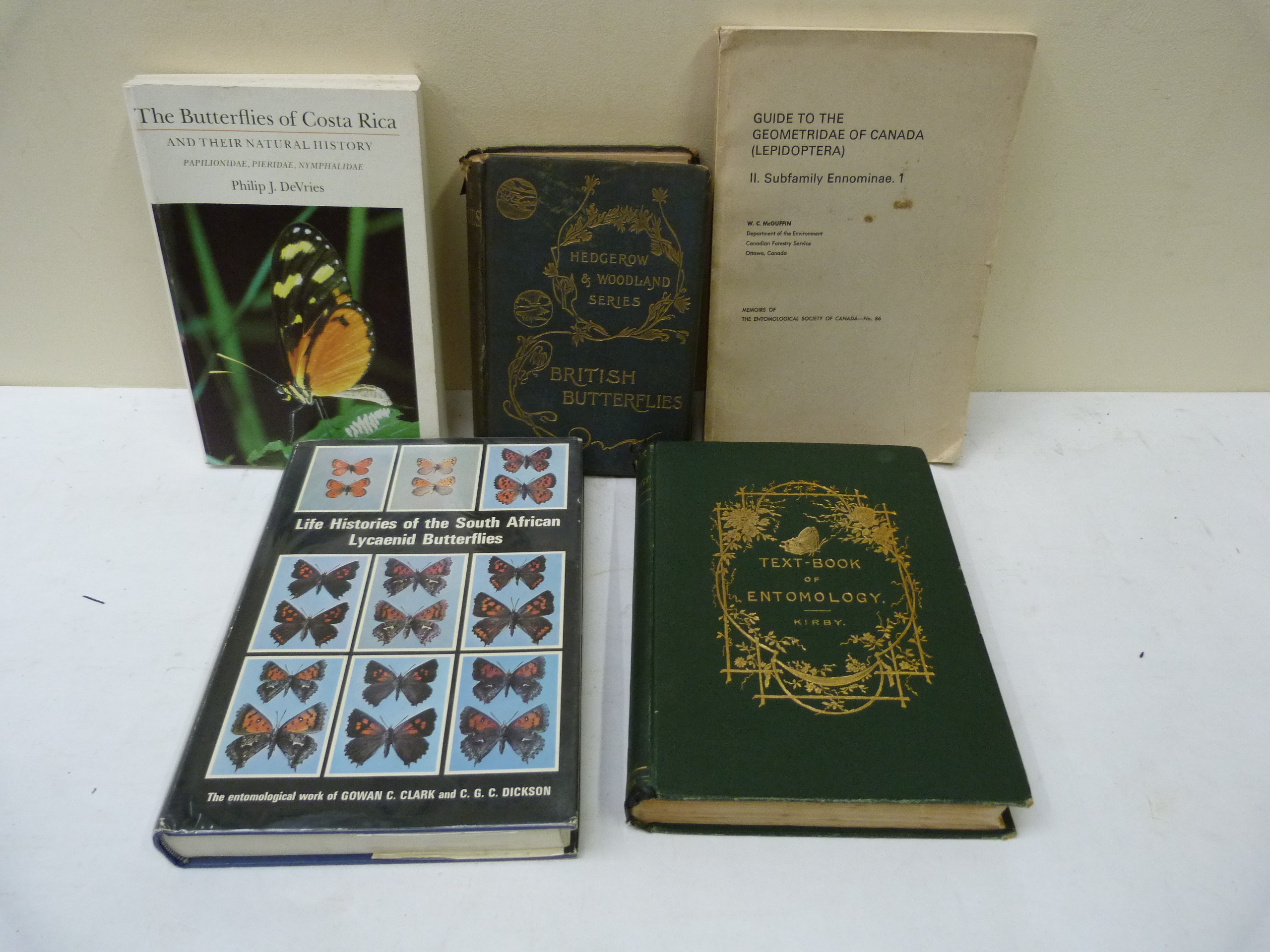 Five volumes re. entomology and lepidopterology. (5).