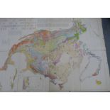 STOSE GEORGE W.  Geologic Map of North America. Large fldg. linen backed col. map. 80" x 54½",