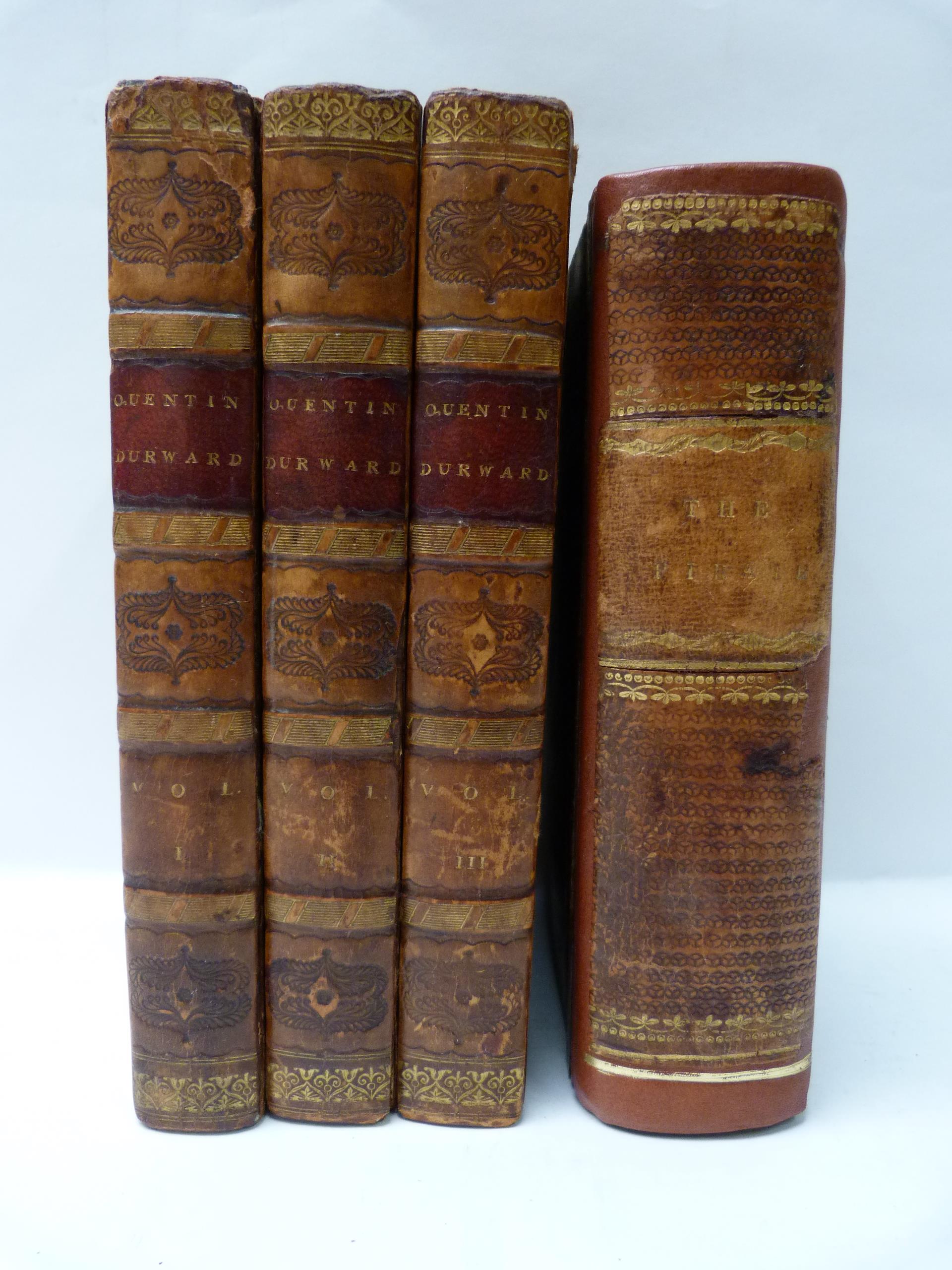 SCOTT SIR WALTER.  Quentin Durward. 3 vols. 12mo. Qtr. calf. First edition, Edinburgh, 1823; also