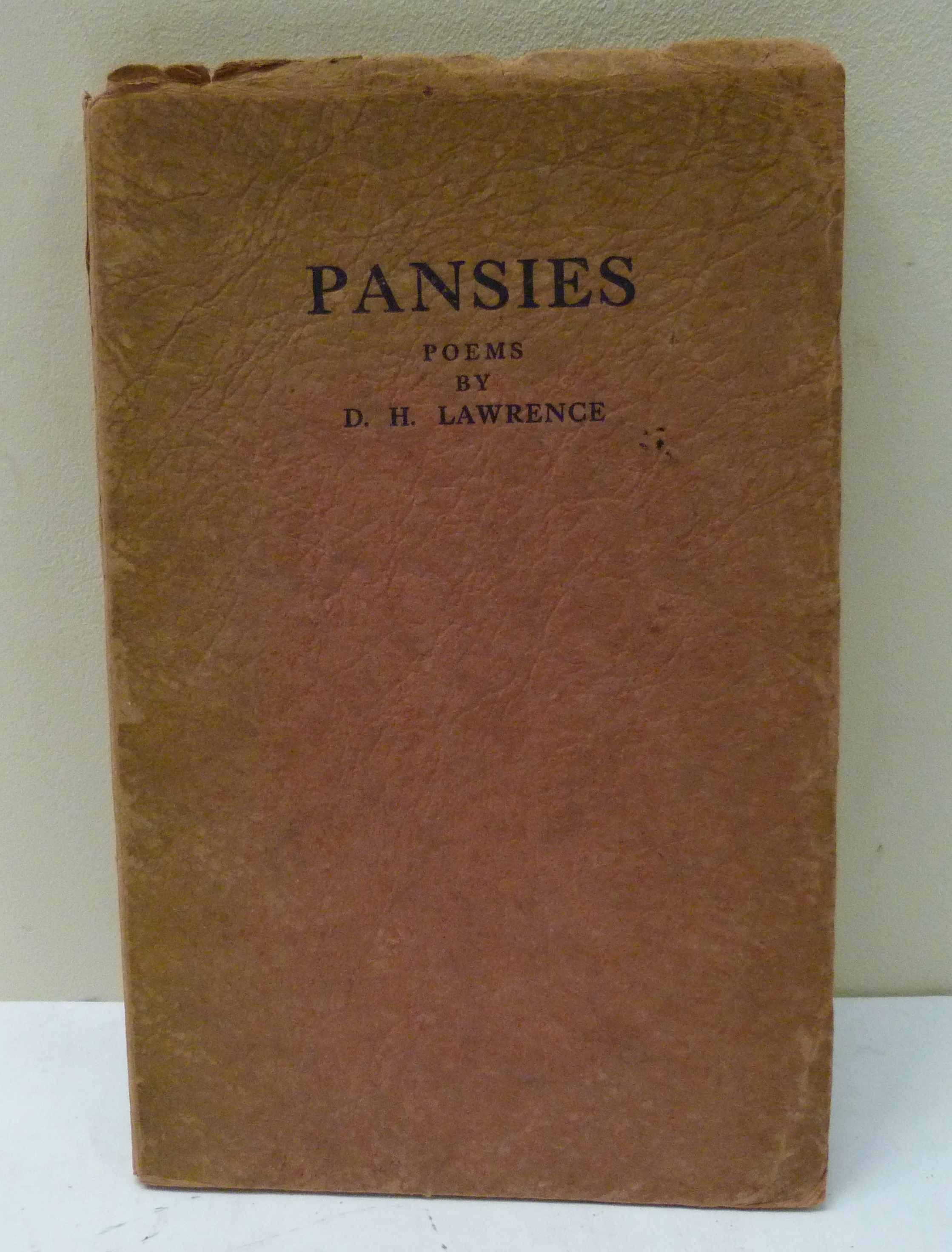 LAWRENCE D. H.  Pansies, Poems. Faded orig. pink card wrappers. Introduction dated Bandol,