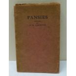 LAWRENCE D. H.  Pansies, Poems. Faded orig. pink card wrappers. Introduction dated Bandol,