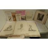 Prints & Ephemera.  Folder of various items, loose prints & engravings, advertising material, etc.