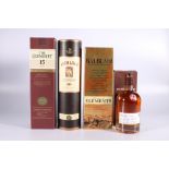 Four bottles of Highland Speyside single malt Scotch whisky including ABERLOUR 1995 11 year old