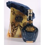 ROYAL SALUTE 21 year old blended Scotch whisky bottled by Chivas Brothers in a Sapphire decanter 40%