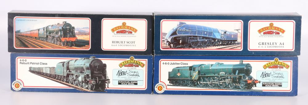 Four Bachmann Branchline OO gauge model railway locomotives including 31-200 4-6-0 tender locomotive