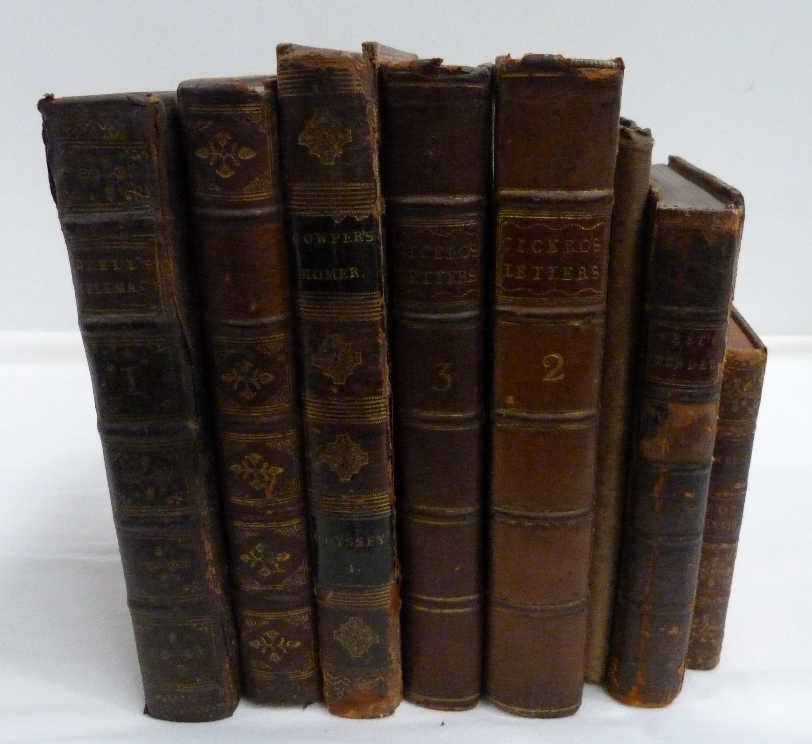 Classics.  8 mainly 18th cent. calf bound vols. (note that Ozell, Telemachus has some defects).