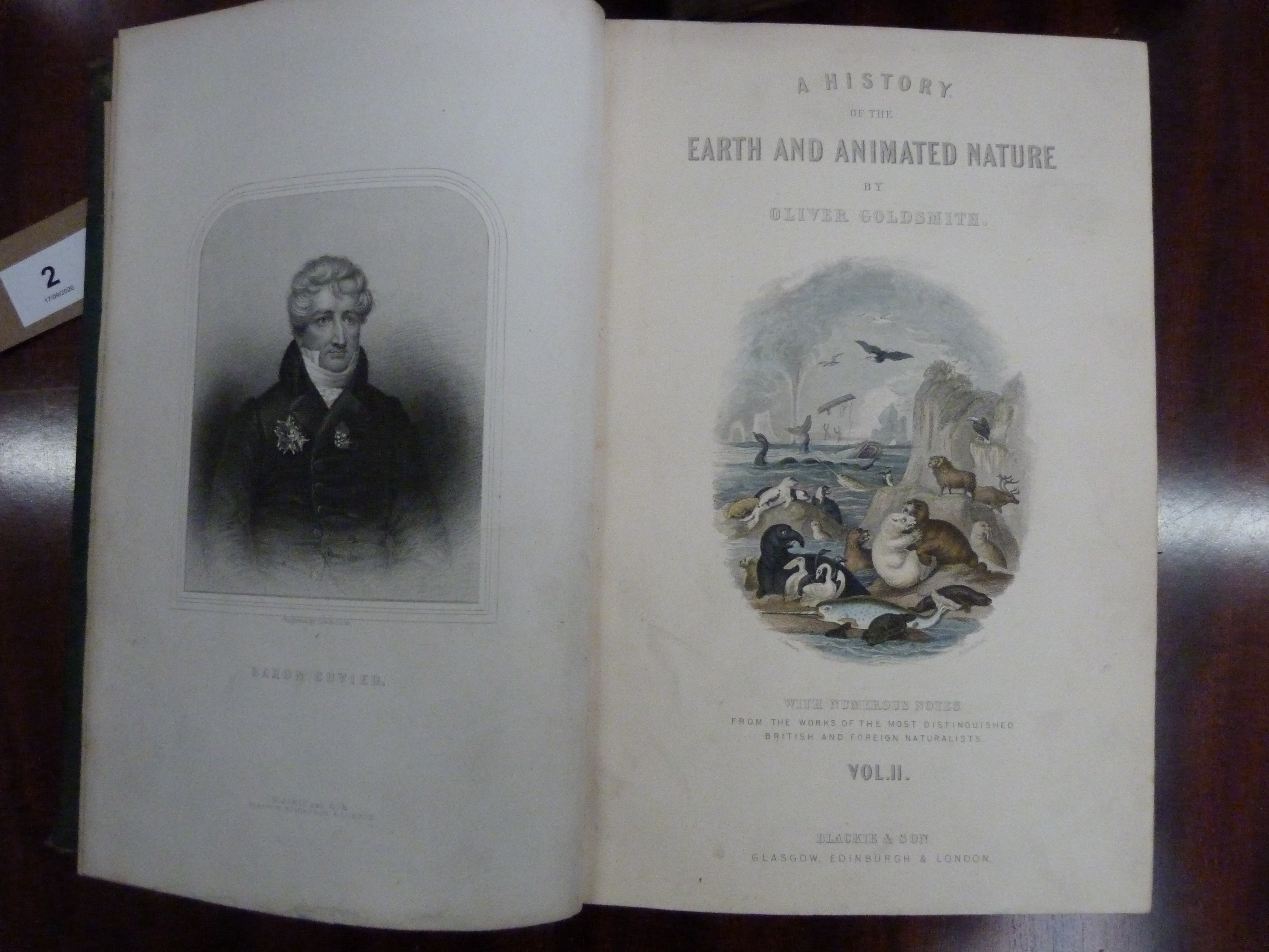 GOLDSMITH OLIVER.  A History of the Earth & Animated Nature. Vol. 2 only. Hand col. & other eng. - Image 2 of 5