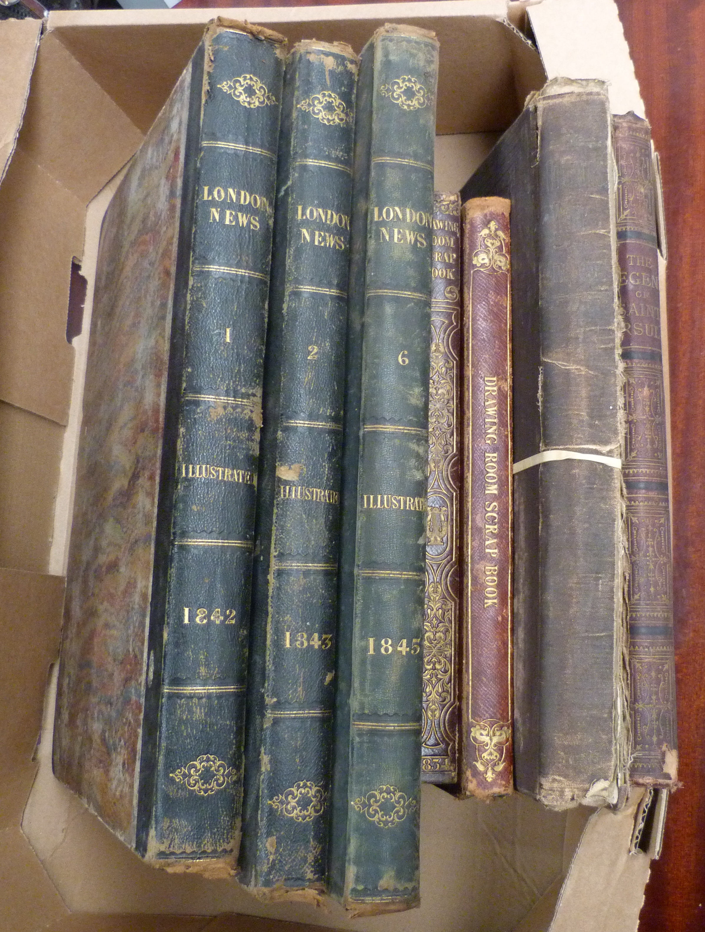 ILLUSTRATED LONDON NEWS.  Bound vols. 1,2 & 6. Many illus. but lacking prelim. plates from each vol.