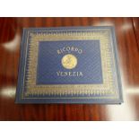 GENOVA ANTONIO.  Ricordo di Venezia. Souvenir album of mounted photographs. Oblong quarto. Orig.