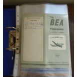 British European Airways.  A comprehensive & interesting collection of over 50 BEA timetables,