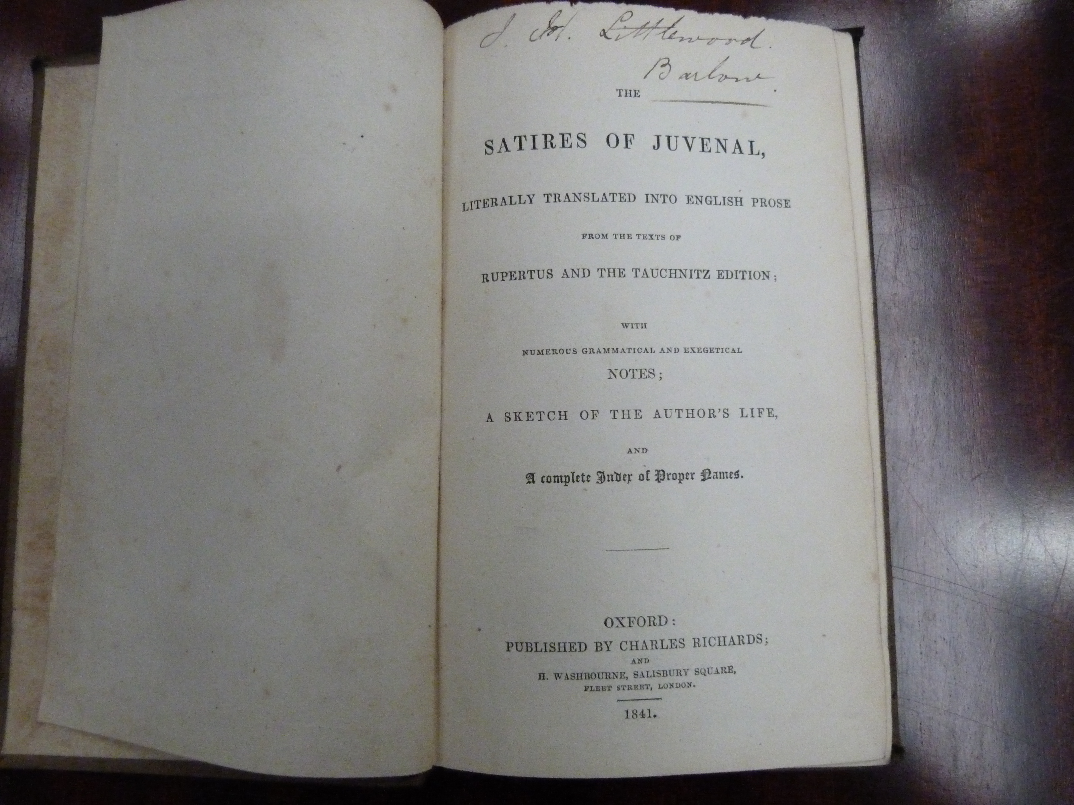 Classics.  8 mainly 18th cent. calf bound vols. (note that Ozell, Telemachus has some defects). - Image 2 of 3