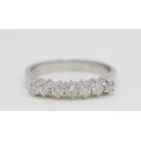 18ct gold seven stone diamond ring. 0.50ct