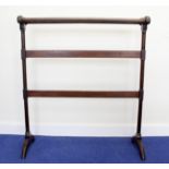 Edwardian mahogany towel rail. 79cm wide.