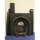 Victorian metal fire inset with black marble surround