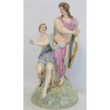 19th century K.P.M Berlin porcelain figure group of Orpheus and Euridice decorated in polychrome and