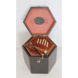 Antique button box hexagonal concertina by Lachenal & Co London. Bellows and reeds intact.