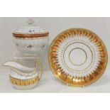 Late 18th/early 19th century Chamberlain Worcester porcelain sucrier of spiral fluted oval form with