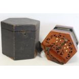 Lachenal & Co. English concertina of hexagonal form, no. 59788, with paper labels and case, slight