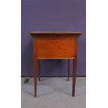 Edward mahogany occasional table, the square top opening to reveal a rising tray raised on square