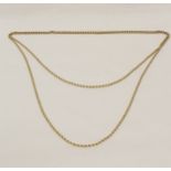 9ct gold double rope chain link necklace.
