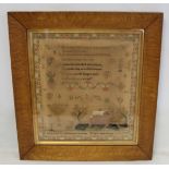 Early 19th century petit point needlework sampler by Elizabeth Collins, June 16th 1837, with