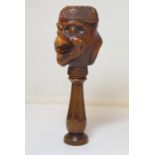 19th century antique Continental carved treen nutcracker in the form of a double sided caricature