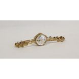 Lady's Rotary 9ct gold bracelet watch 1963 9.8g, without movement.