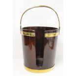 Georgian mahogany brass bound plate bucket, 37cm diameter.