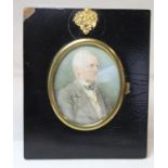 Victorian portrait miniature of John Fraser 1812-1883, watercolour on ivory, 8cm x 6.5cm (oval),