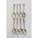 Set of eight dessert spoons initialled "C" by W R Smily 1844. 81/2% 26g.