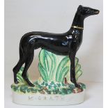 Staffordshire figure of Master McGrath, the famous Waterloo Cup winning greyhound, 24cm high.