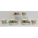 Set of three early 19th century English porcelain trios of London shape, possibly Rathbone,