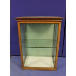 Glazed shop display cabinet with single shelf. 100cm x 78cm x 50cm