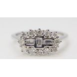 18ct white gold diamond cluster ring. 0.50ct total
