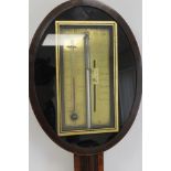 Unusual early 19th century stick barometer by C. Aiano London, the brass scale within an oval