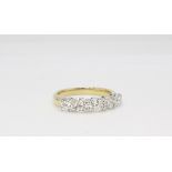 18ct yellow and white gold five stone diamond ring 1.16ct