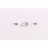 18ct white gold tanzanite earrings by fashion jeweller Iliana, 2.5g gross and a similar 14ct white