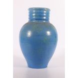 C H Brannam Ltd of Barnstaple blue glazed vase, 34cm tall