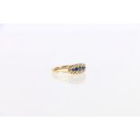 18ct gold sapphire and diamond ring, size Q, 4.4g