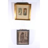 TONY VALENTINE (1939?) *ARR*, Nude figures, Oil pair, signed and dated verso ’65, each 12cm x 5cm