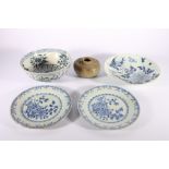 Group of 19th Century and later, Chinese blue and white porcelain including a pair of 19th Century