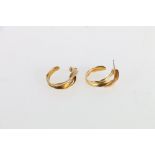 Pair of contemporary 14ct gold earrings by Lapponia of Helsinki, in the manner of Björn Weckström,